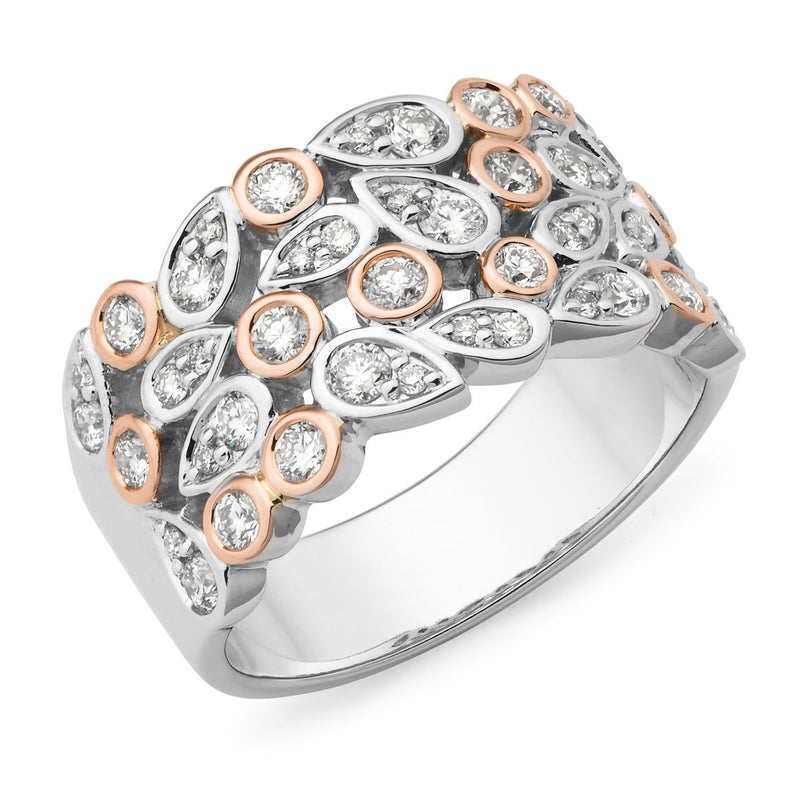 0.87ct Diamond Diamond Dress Ring in 9ct White & Rose Gold SS Impressions 0.87ct Diamond Diamond Dress Ring in 9ct White & Rose Gold SS Impressions