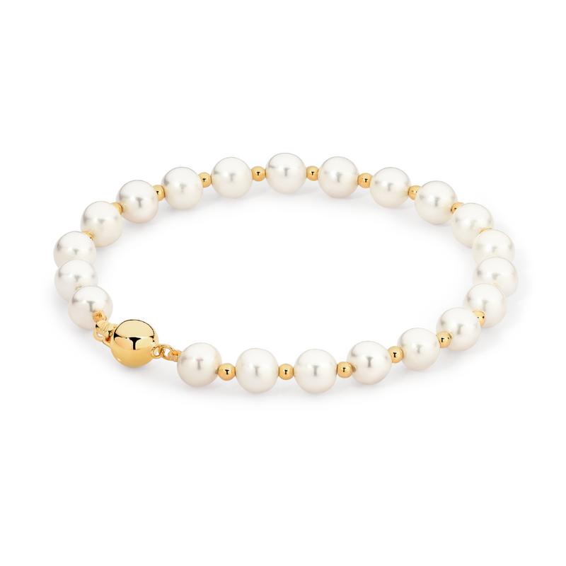 14ct Yellow Gold Anastasia Pearl Bracelet