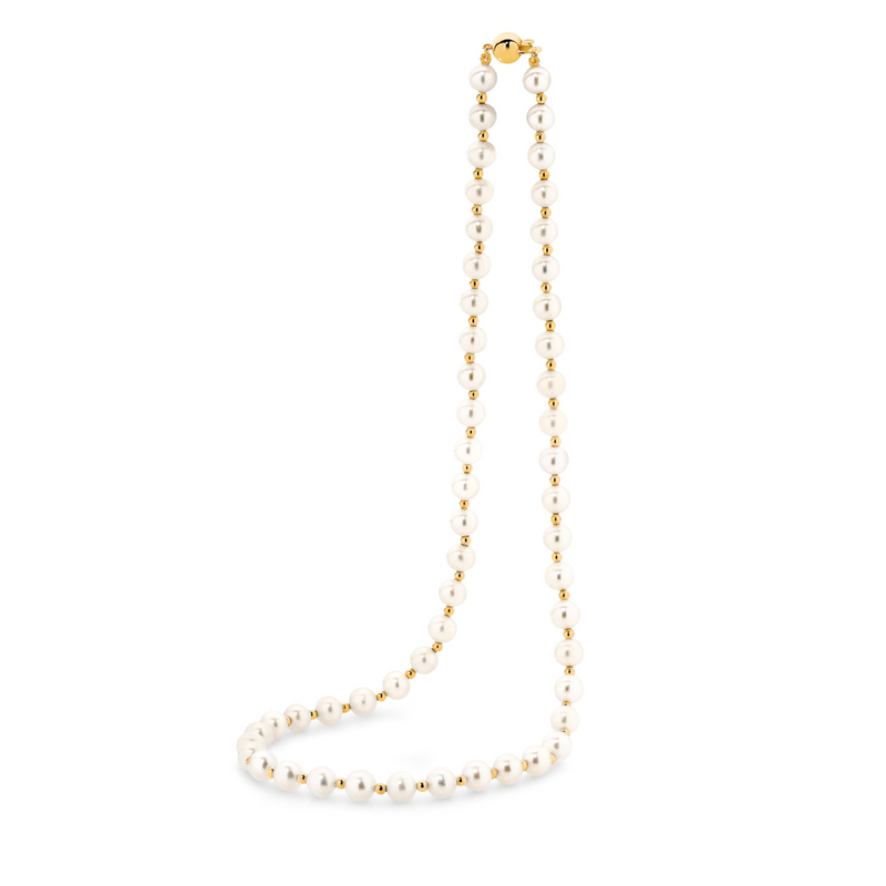 14ct Yellow Gold Anastasia Pearl Necklace