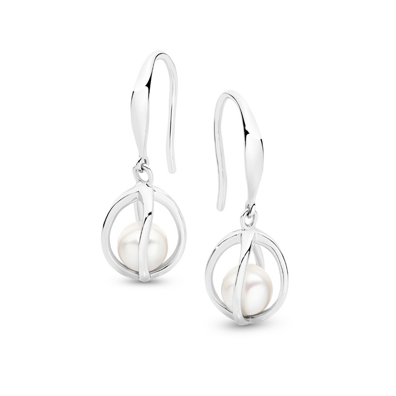 Sterling Silver Laine Pearl Drop Earrings