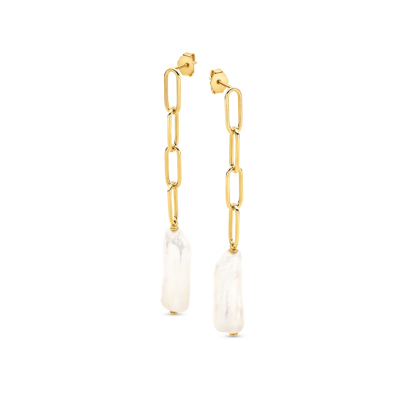 18ct Yellow Gold Plated Anna Pearl Earrings