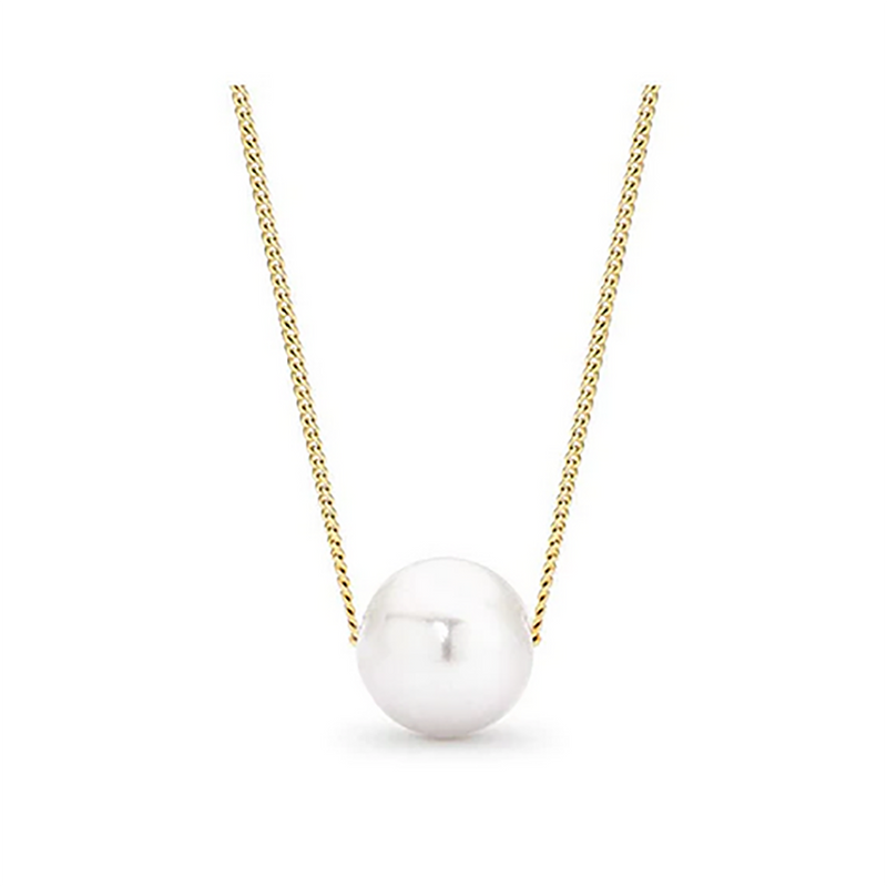 9ct Yellow Gold Amelia Chain Pearl Necklace