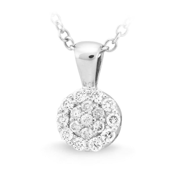 Diamond Cluster Pendant 9ct White Gold