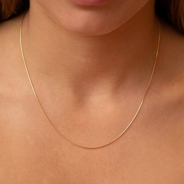 9ct Yellow Gold Mini Round Snake Chain 40cm