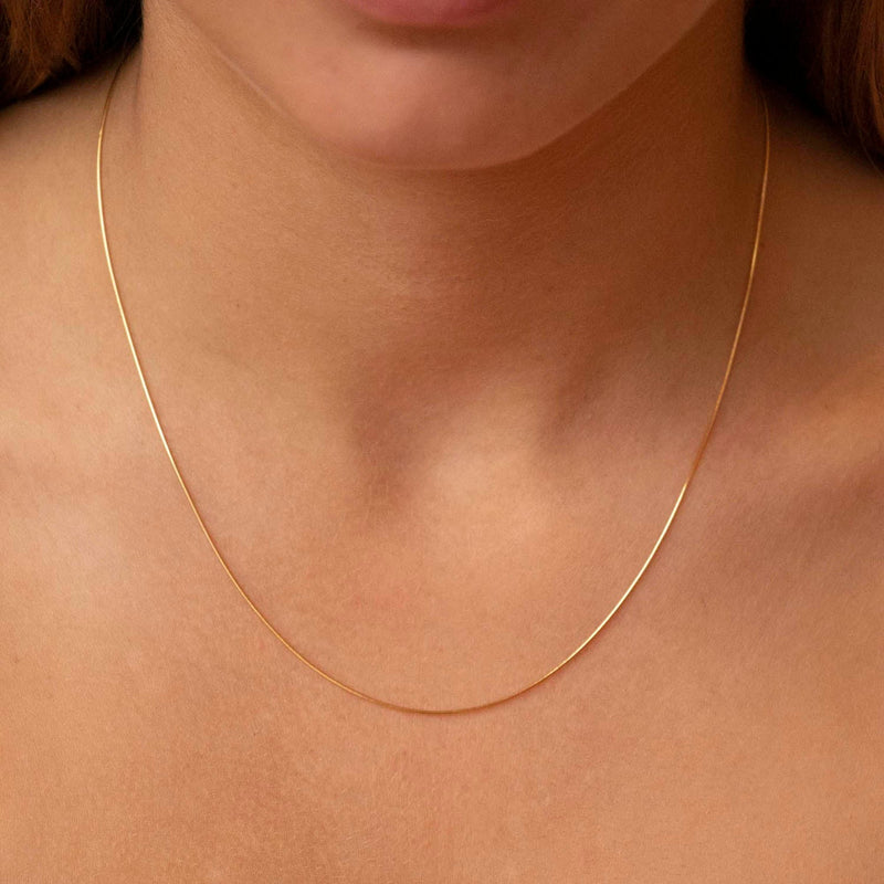 9ct Yellow Gold Mini Round Snake Chain 40cm