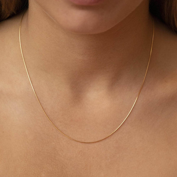 9ct Yellow Gold Mini Round Snake Chain 50cm