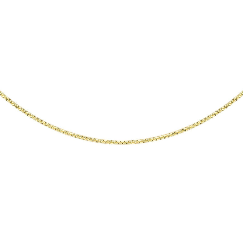 9ct Yellow Gold 22 Diamond Cut Box Chain 50cm