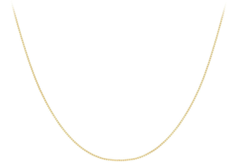 9ct Yellow Gold Solid Venetian Box Chain 40-45cm