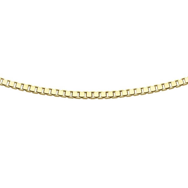 9ct Yellow Gold 0.5mm Adjustable Heart Slider Box Chain 56cm