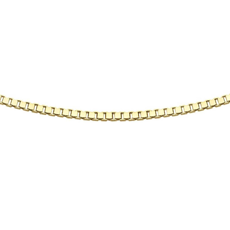 9ct Yellow Gold 0.5mm Adjustable Heart Slider Box Chain 56cm
