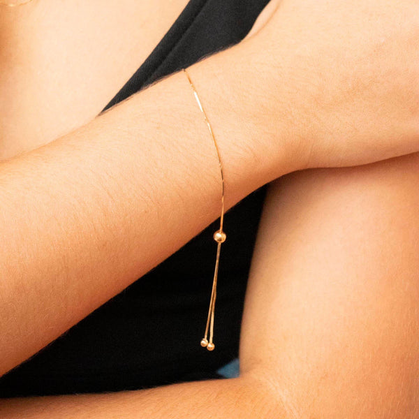 9ct Yellow Gold Snake Chain Adjustable Bracelet Maximum 23cm