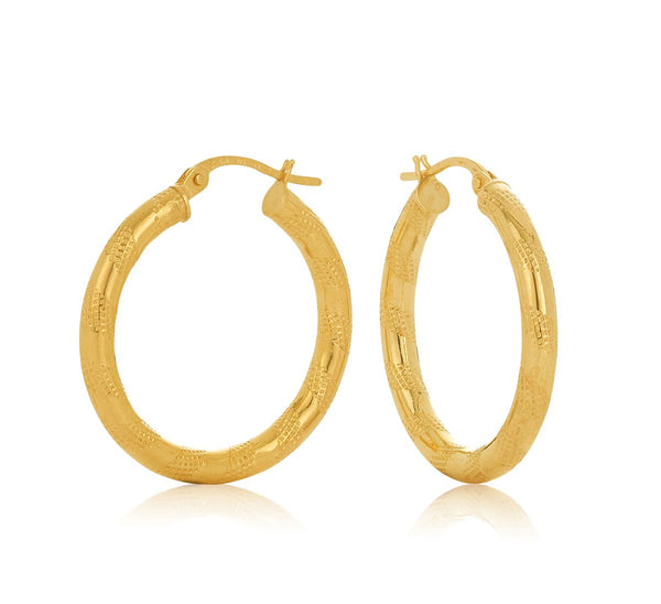 9ct Yellow Gold 20mm Hoop Earrings