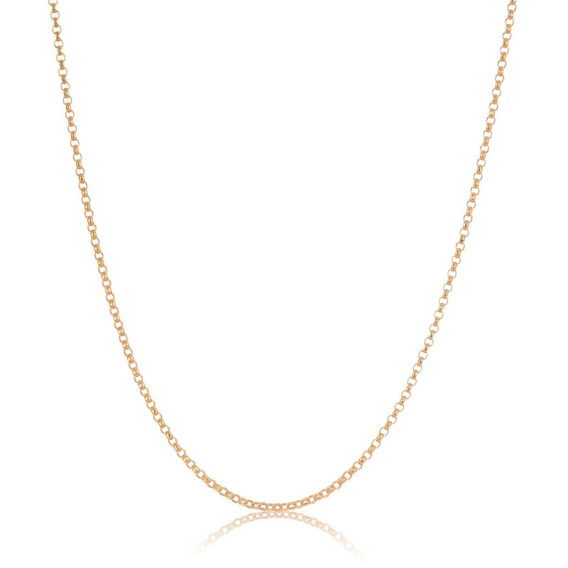 9ct Yellow Gold 45cm 1.5mm Diamond Cut Half Flat Round Wire Forzatina Cable Chain