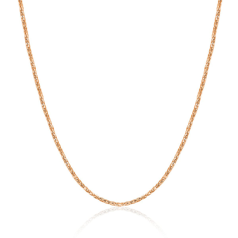 9ct Rose Gold Round Diamond Cut Wheat Link Chain
