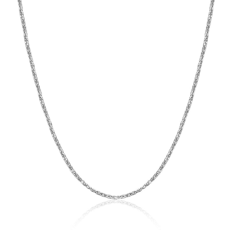 9ct White Gold 1mm Round Diamond Cut Magic Wheat Link Chain