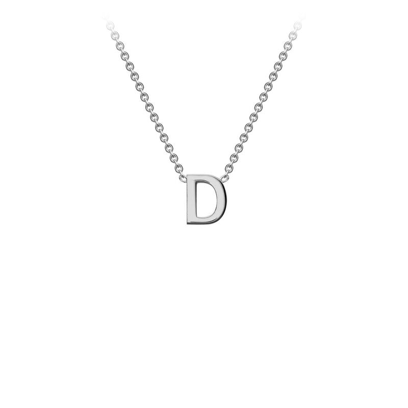 9ct White Gold 'D' Initial Adjustable Letter Necklace 38/43cm