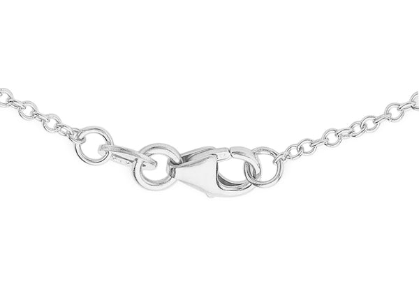 9ct White Gold Solid Horizontal Bar Necklace 41+2cm