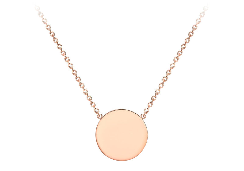 9ct Rose Gold 10mm Disc Adjustable Necklace 41cm-43cm