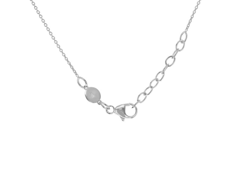 9ct White Gold 10mm Disc Adjustable Necklace 41cm-43cm