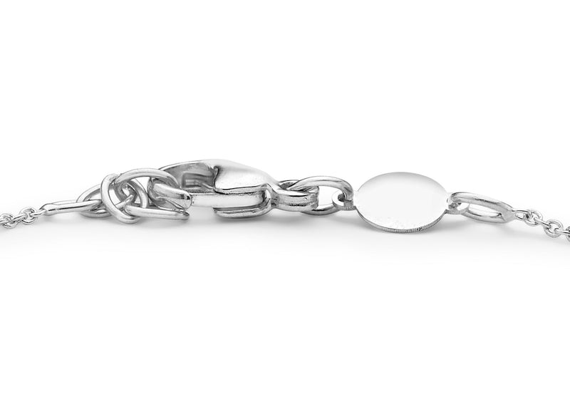 9ct White Gold 3mm x 20mm Horizontal-Bar Adjustable Bracelet 18cm-19cm