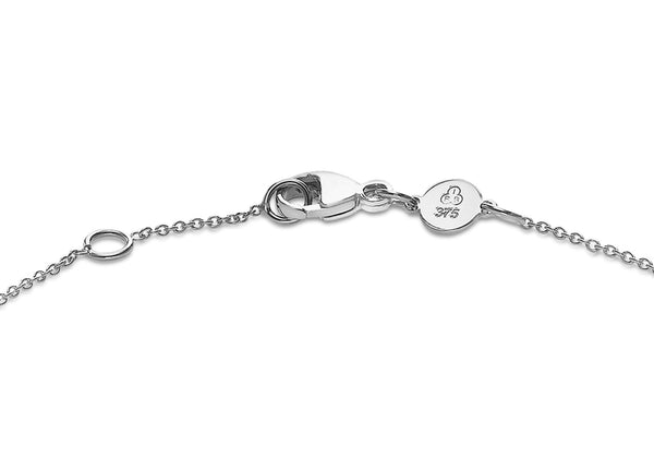 9ct White Gold 10mm Disc Adjustable Bracelet 18cm-19cm