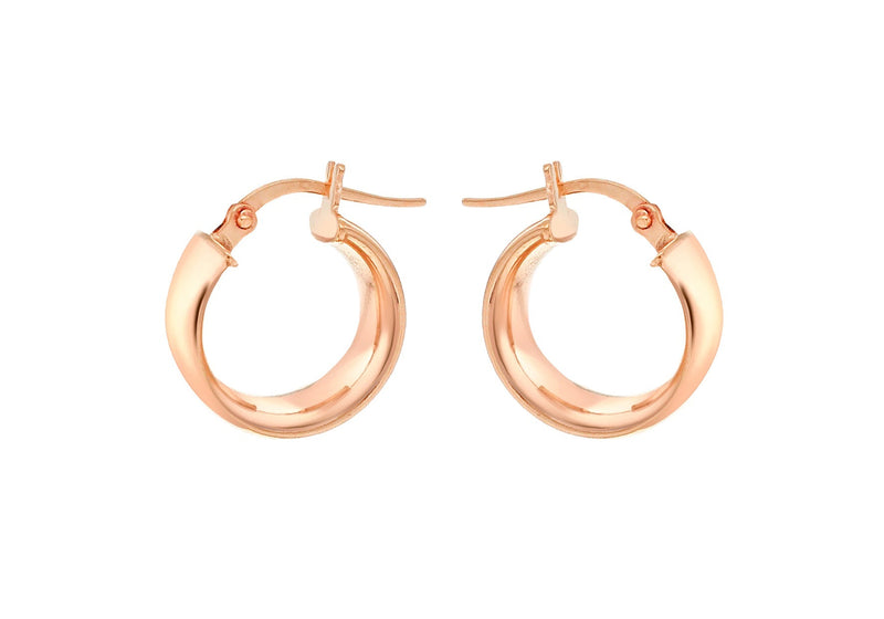 9ct Rose Gold 6mm Band 14mm Creole Earrings