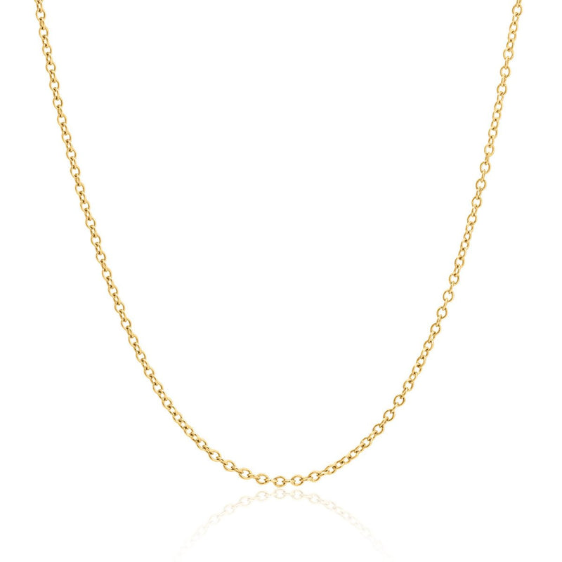 9ct Yellow Gold 1.3mm Trace Link Adjustable Chain