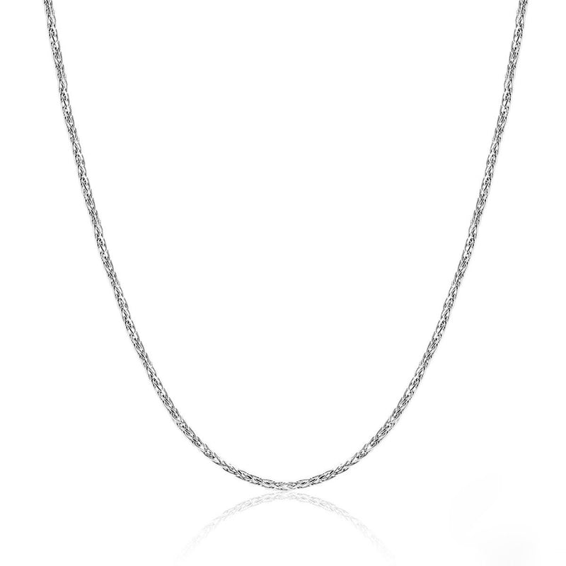 9ct White Gold 0.80mm Round Diamond Cut Magic Wheat Link Adjustable Chain