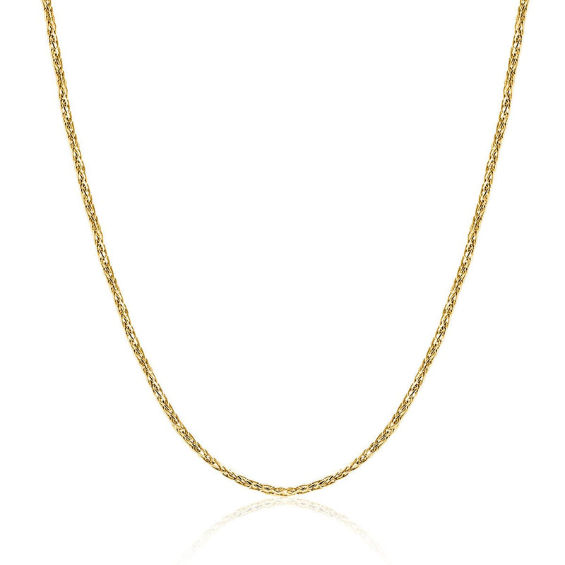 9ct Yellow Gold 0.80mm Round Diamond Cut Magic Wheat Link Adjustable Chain
