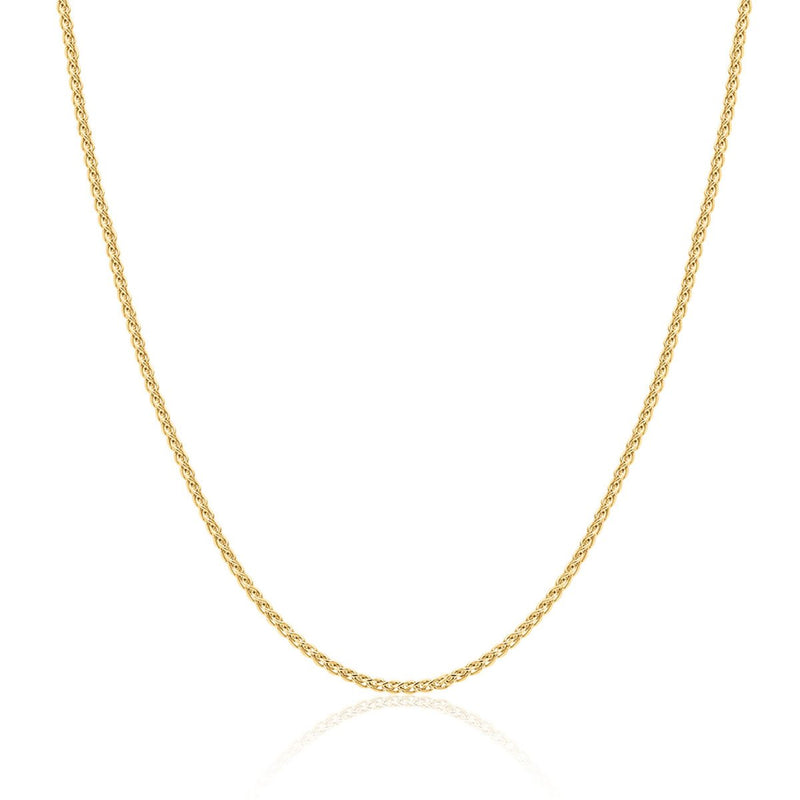 9ct Yellow Gold 1mm Round Diamond Cut Magic Wheat Link Chain