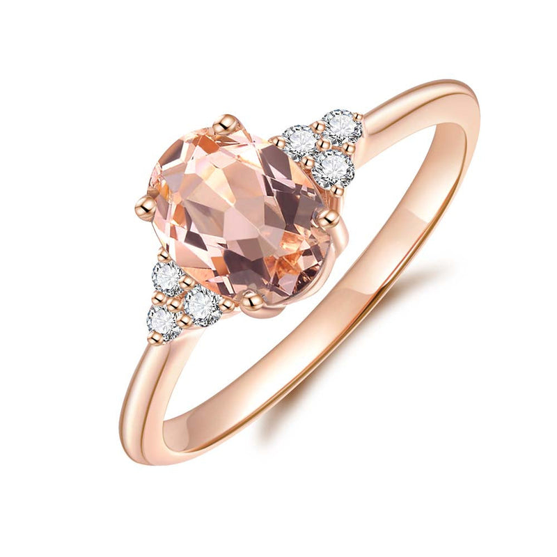 Morganite & Diamond Ring in 9ct Rose Gold