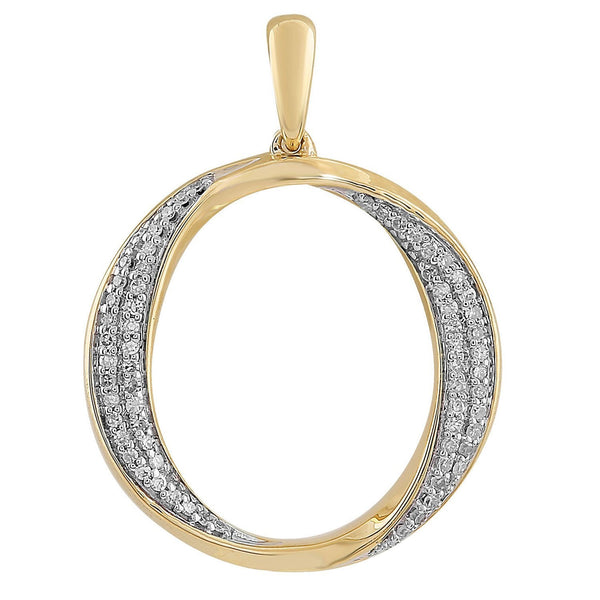 9ct Yellow Gold 0.12ct Diamond Oval Pendant