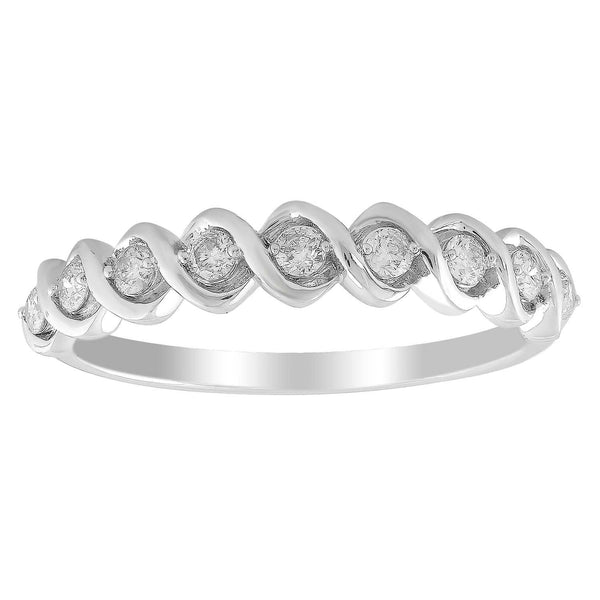 Ring with 0.2ct Diamond in 9K White Gold