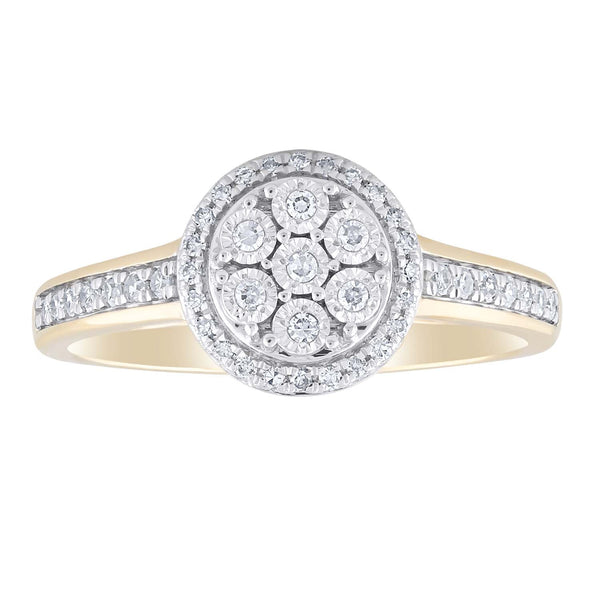 Ring with 0.2ct Diamond in 9K Yellow Gold