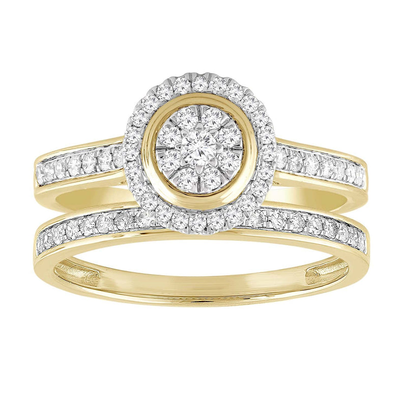 Ring Set with 0.5ct Diamond in 9K Yellow Gold