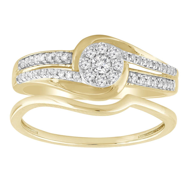 Ring Set with 0.25ct Diamond in 9K Yellow Gold