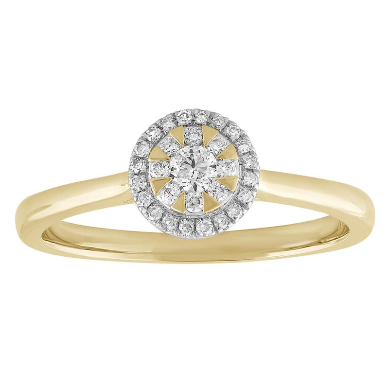 Ring with 0.2ct Diamond in 9K Yellow Gold