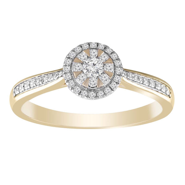 Ring with 0.25ct Diamond in 9K Yellow Gold