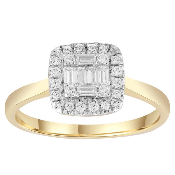 Ring with 0.25ct Diamonds in 9K Yellow Gold
