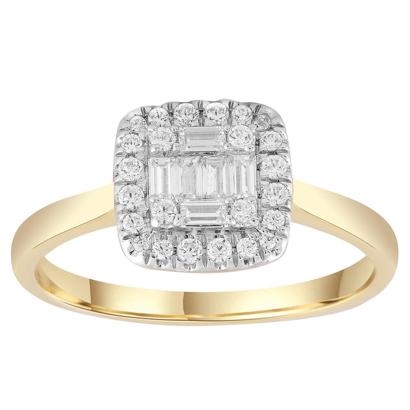 Ring with 0.25ct Diamonds in 9K Yellow Gold
