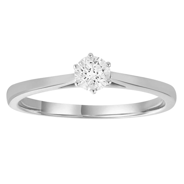 9ct White Gold 0.25ct Diamond Solitaire Ring