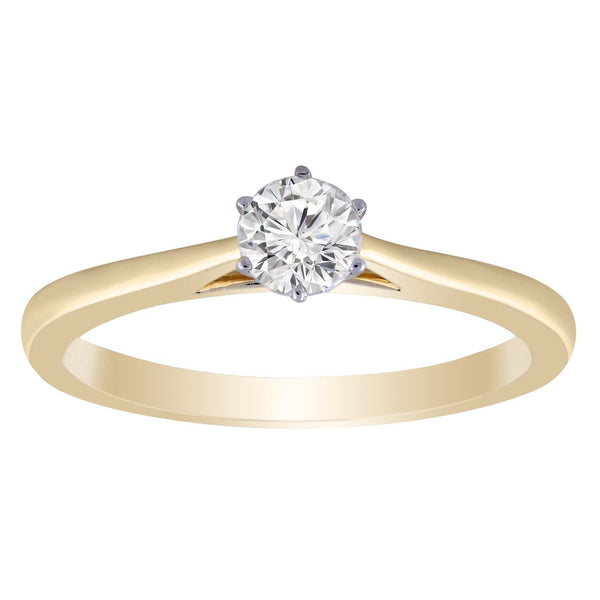 Solitaire Ring with 0.33ct Diamond in 9K Yellow Gold