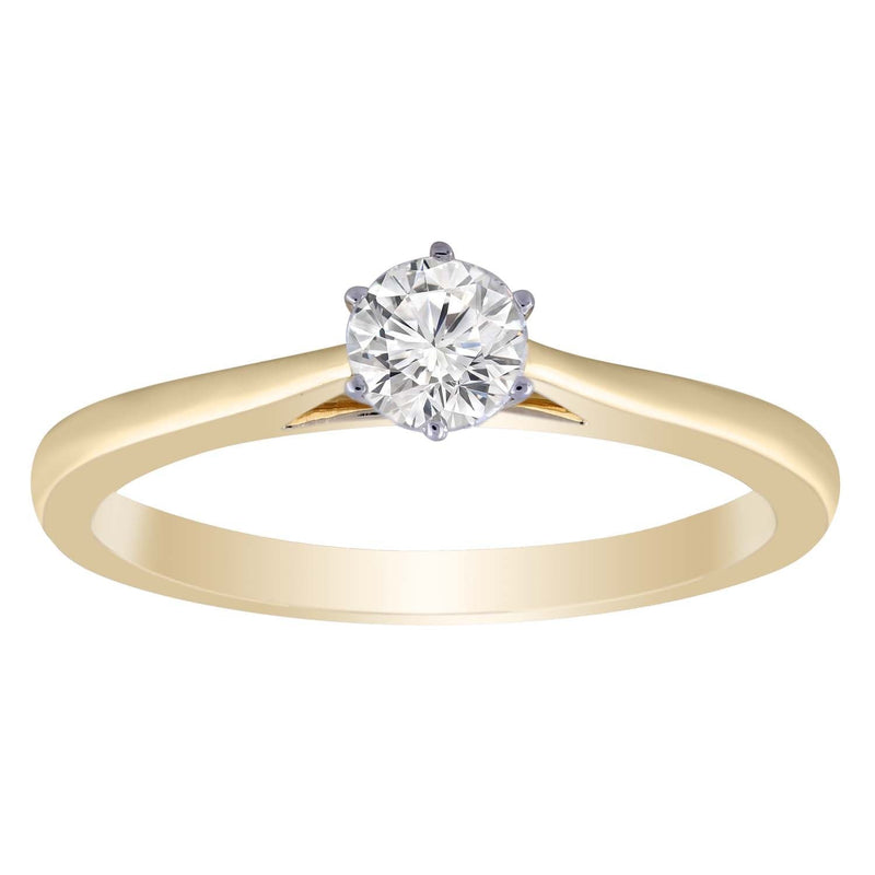 Solitaire Ring with 0.33ct Diamond in 9K Yellow Gold
