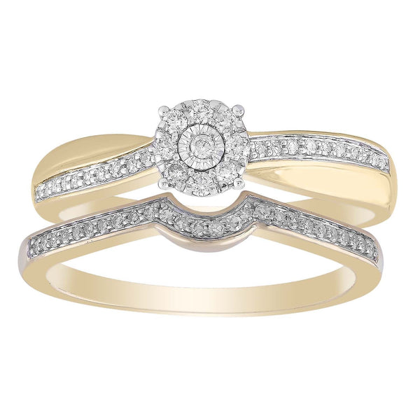 Ring Set with 0.25ct Diamond in 9K Yellow Gold
