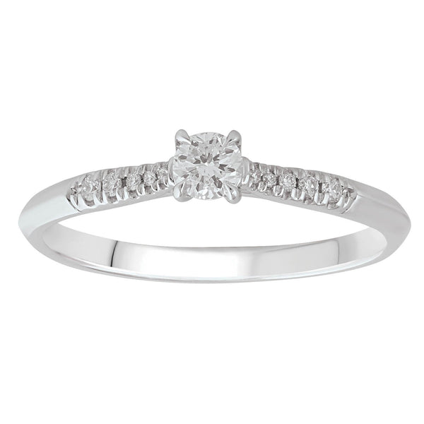 9ct White Gold 0.20ct Diamond Solitaire Ring