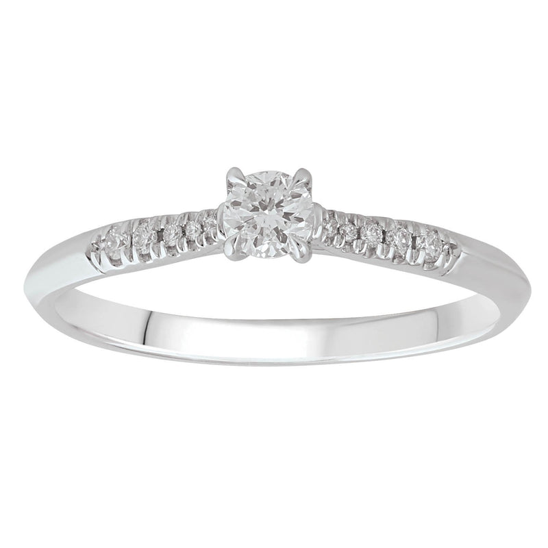 9ct White Gold 0.20ct Diamond Solitaire Ring