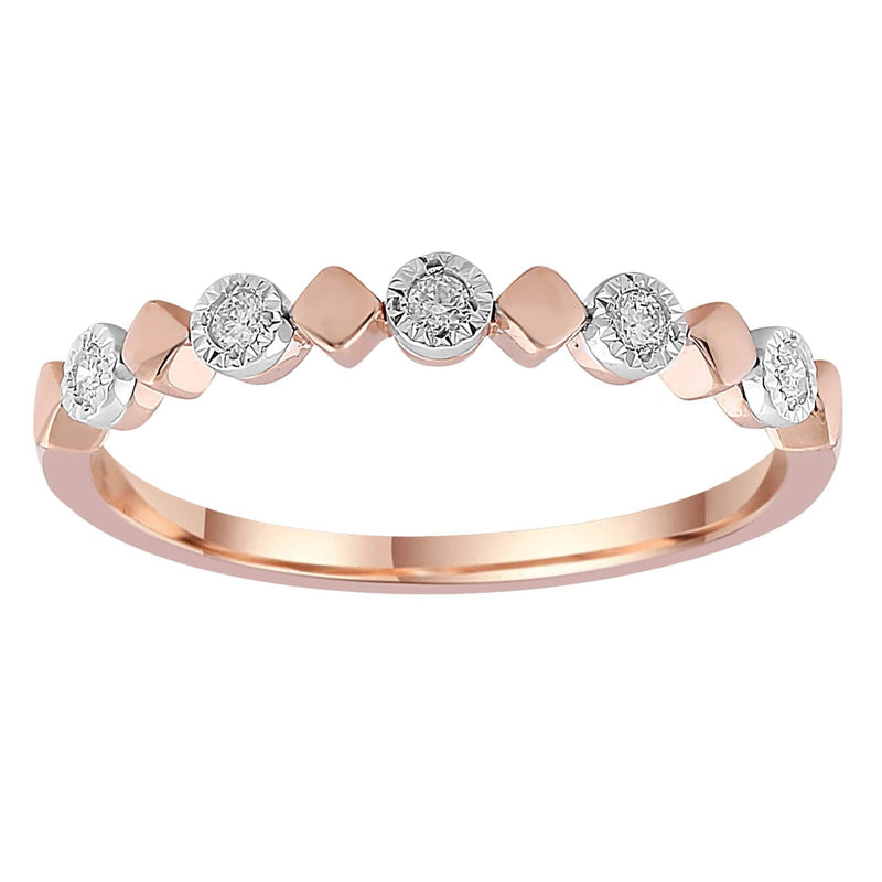 9ct Rose Gold 0.07ct Diamond Ring