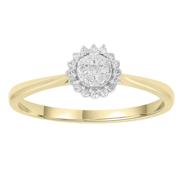 Ring with 0.15ct Diamonds in 9K Yellow Gold