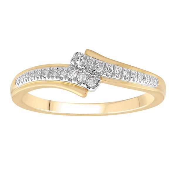 9ct Yellow Gold 0.1ct Diamond Ring