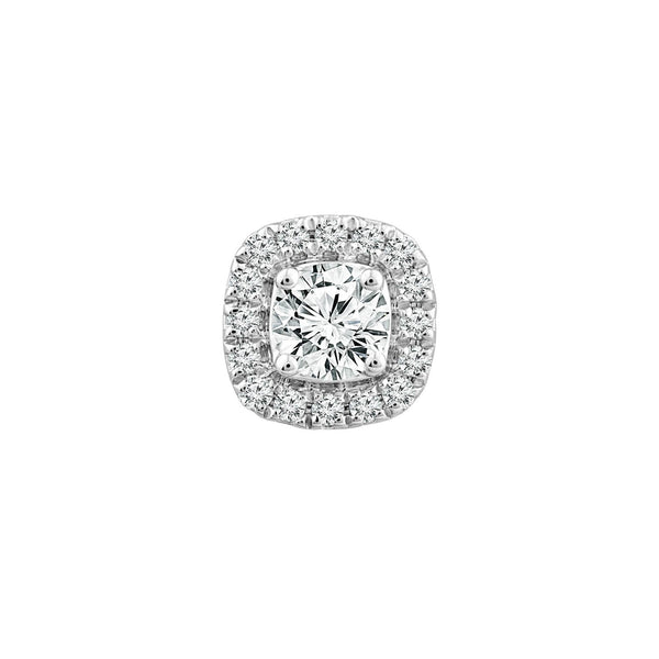 9ct White Gold 0.33ct Diamond Halo Stud Pendant